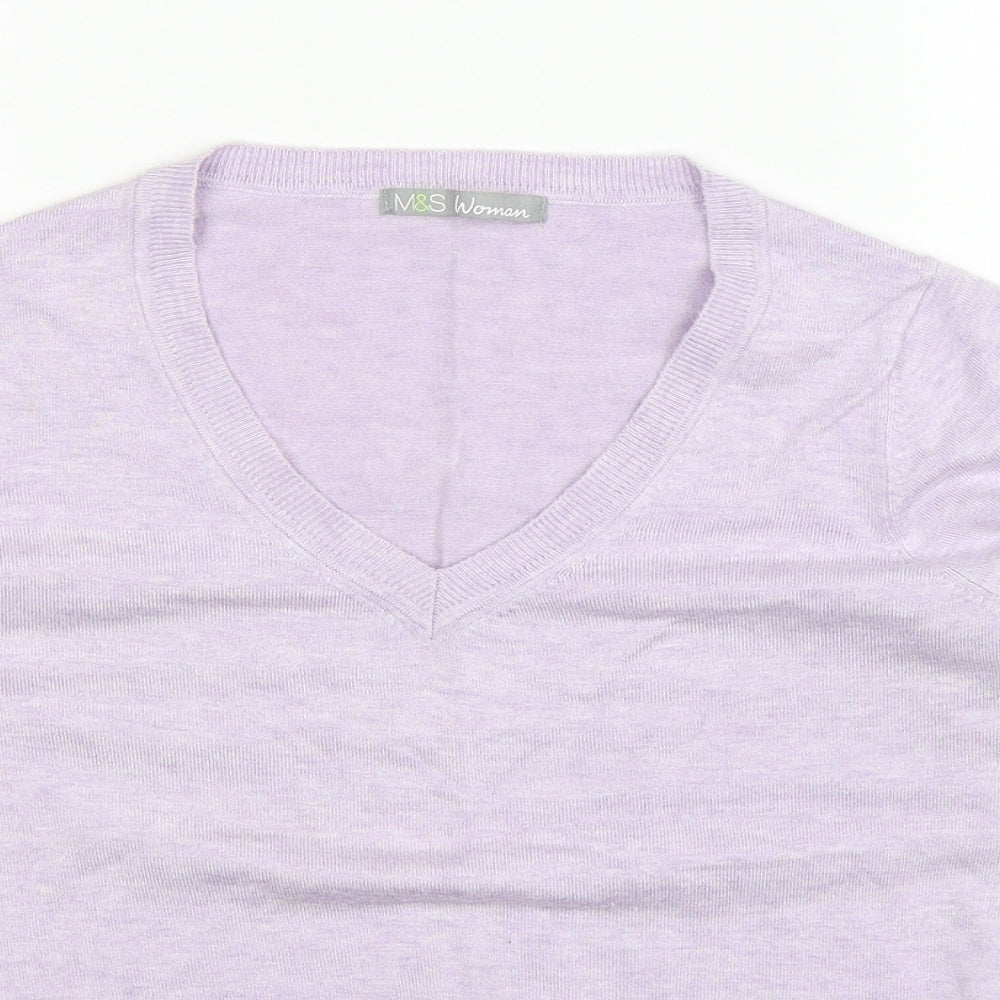 Marks and Spencer Womens Purple  Knit Pullover Jumper Size 12