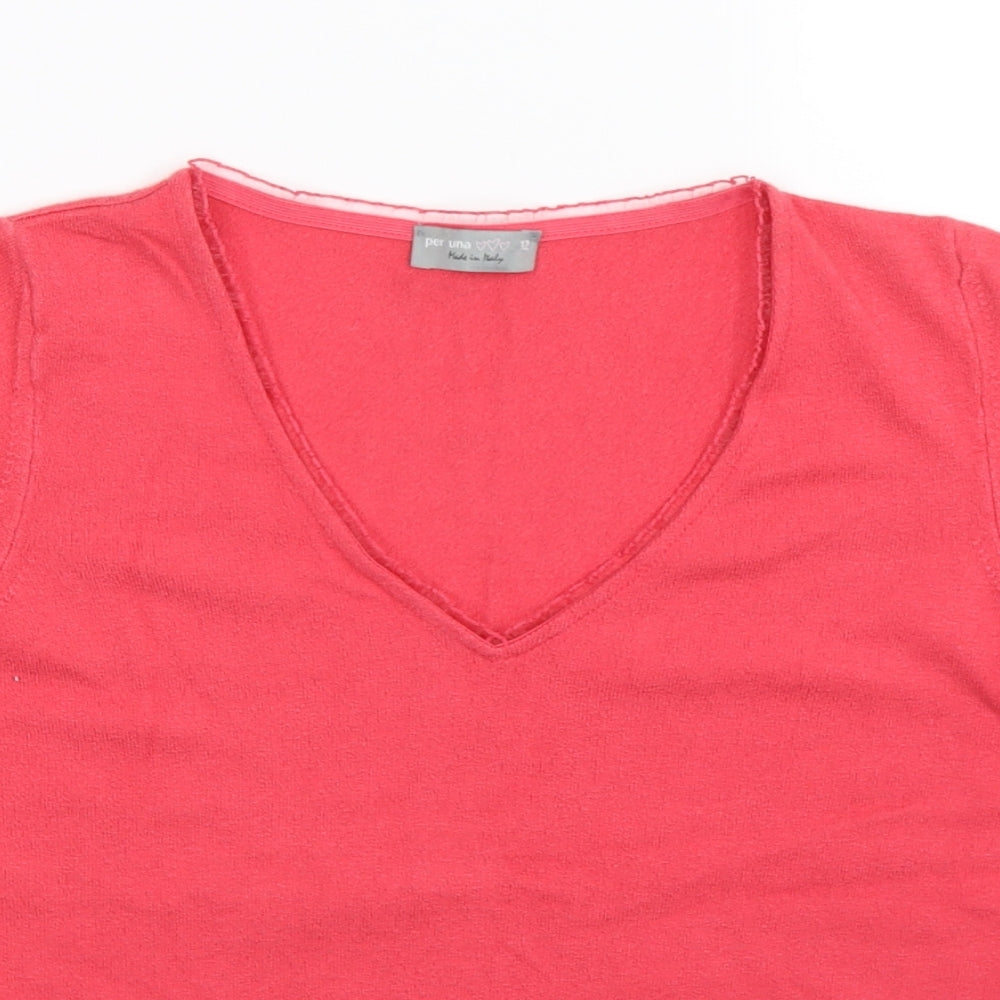 Per Una Womens Pink  Knit Basic T-Shirt Size 12