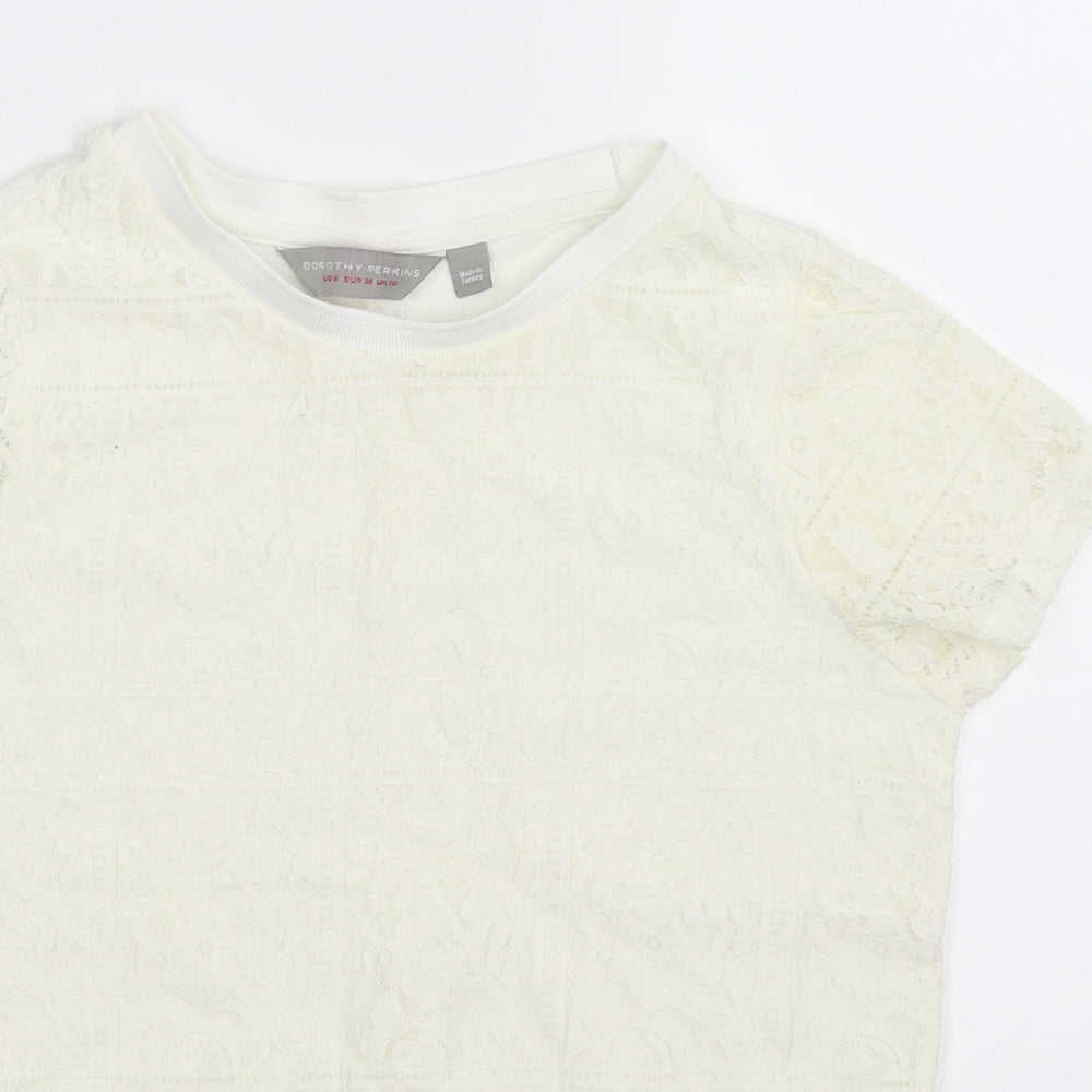 Dorothy Perkins Womens White   Basic T-Shirt Size 10