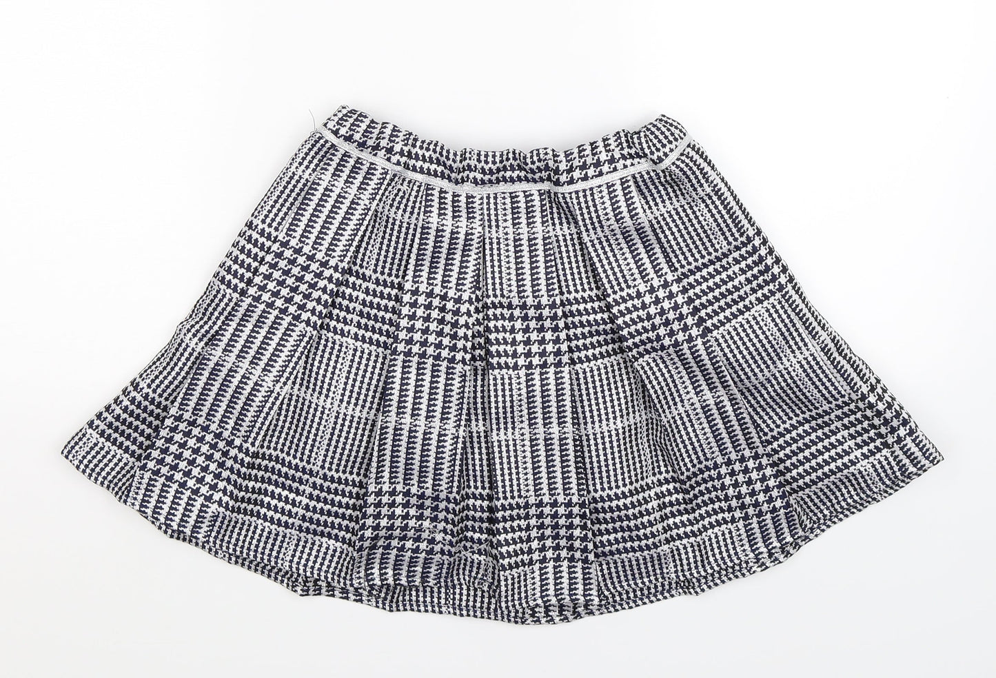 Monsoon Girls Silver Geometric  Pleated Skirt Size 7-8 Years