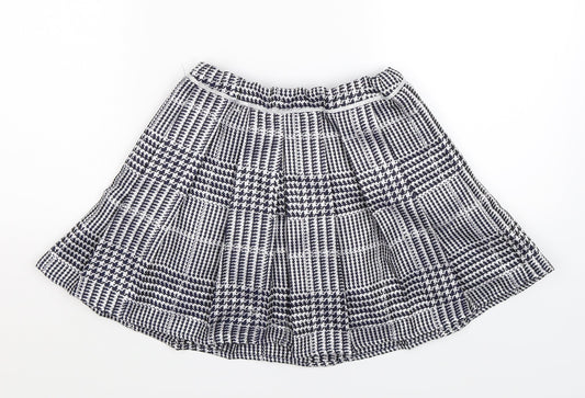 Monsoon Girls Silver Geometric  Pleated Skirt Size 7-8 Years