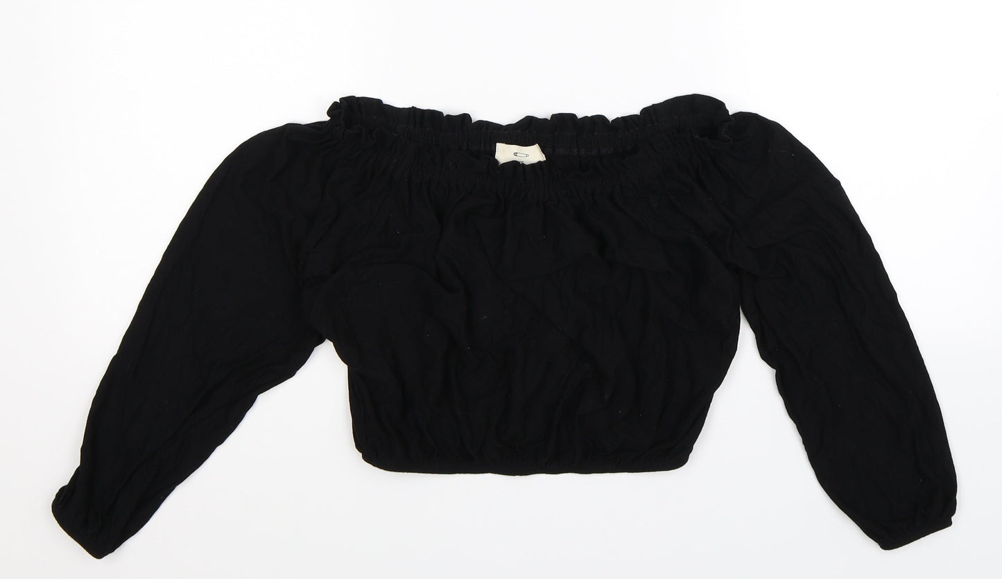 Pins & Needles Womens Black   Cropped Blouse Size XS