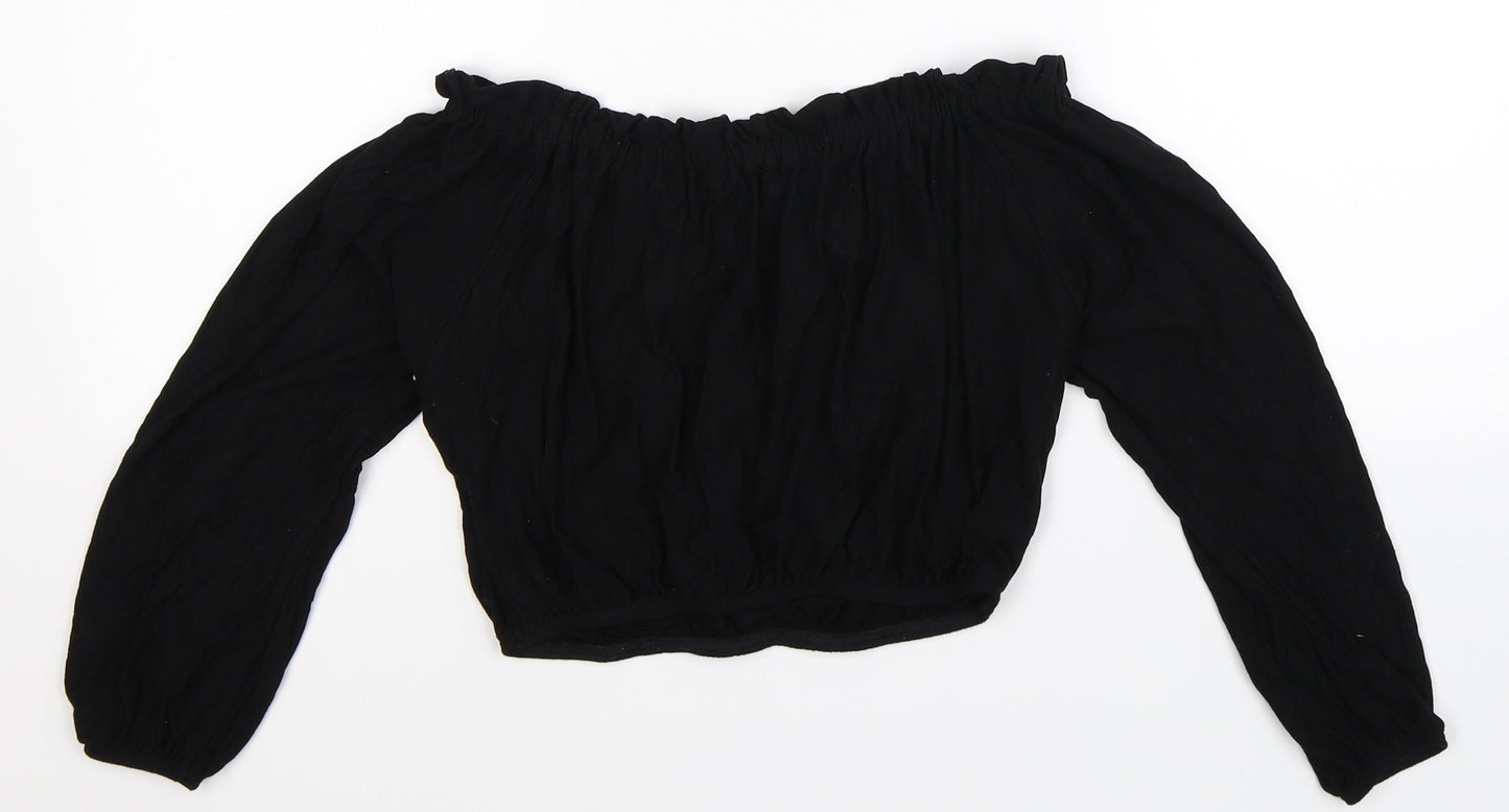 Pins & Needles Womens Black   Cropped Blouse Size XS