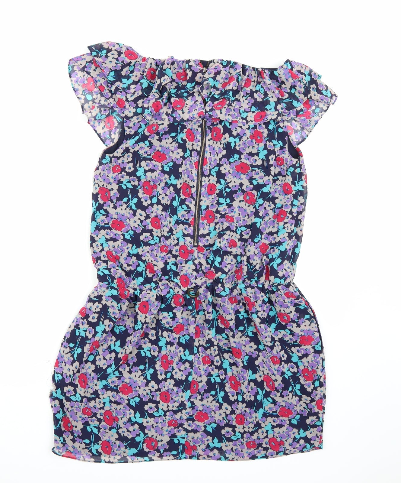 Marks and Spencer Womens Purple Floral Chiffon A-Line  Size 8