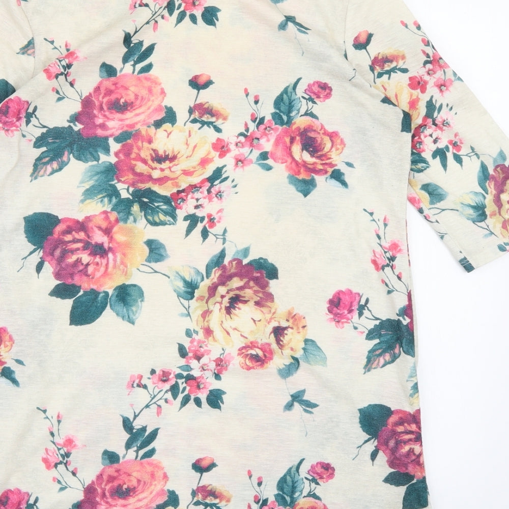 Dorothy Perkins Womens Beige Floral  A-Line  Size 12