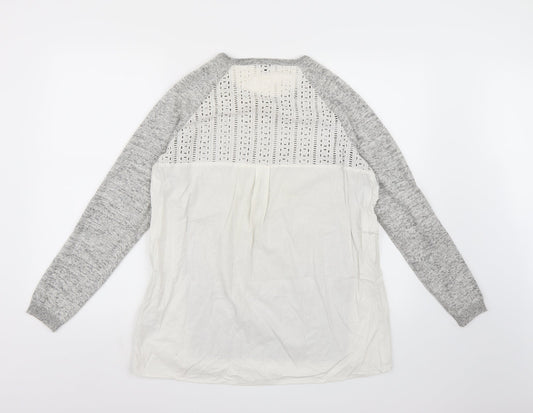 Warehouse Womens Grey  Knit Pullover Jumper Size 12