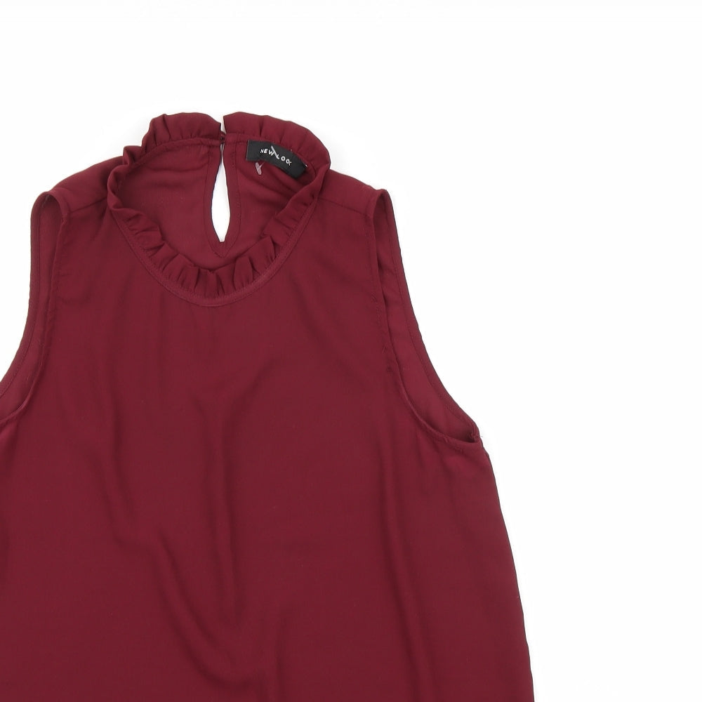 New Look Womens Brown  Chiffon Basic Blouse Size 8