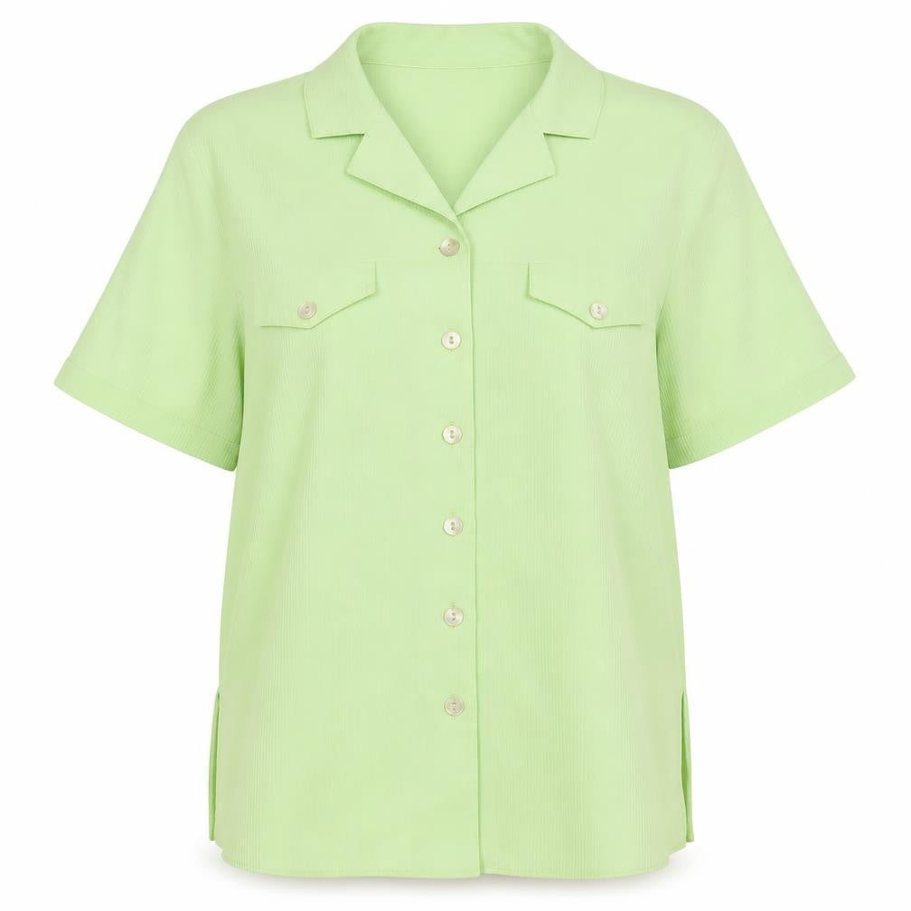 Design Essentials Womens Green   Basic Button-Up Size 14