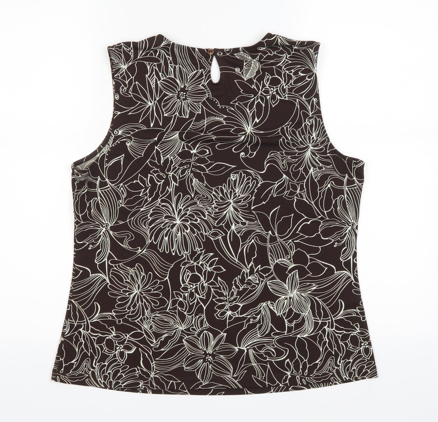 Marks and Spencer Womens Brown Floral  Basic Blouse Size 16