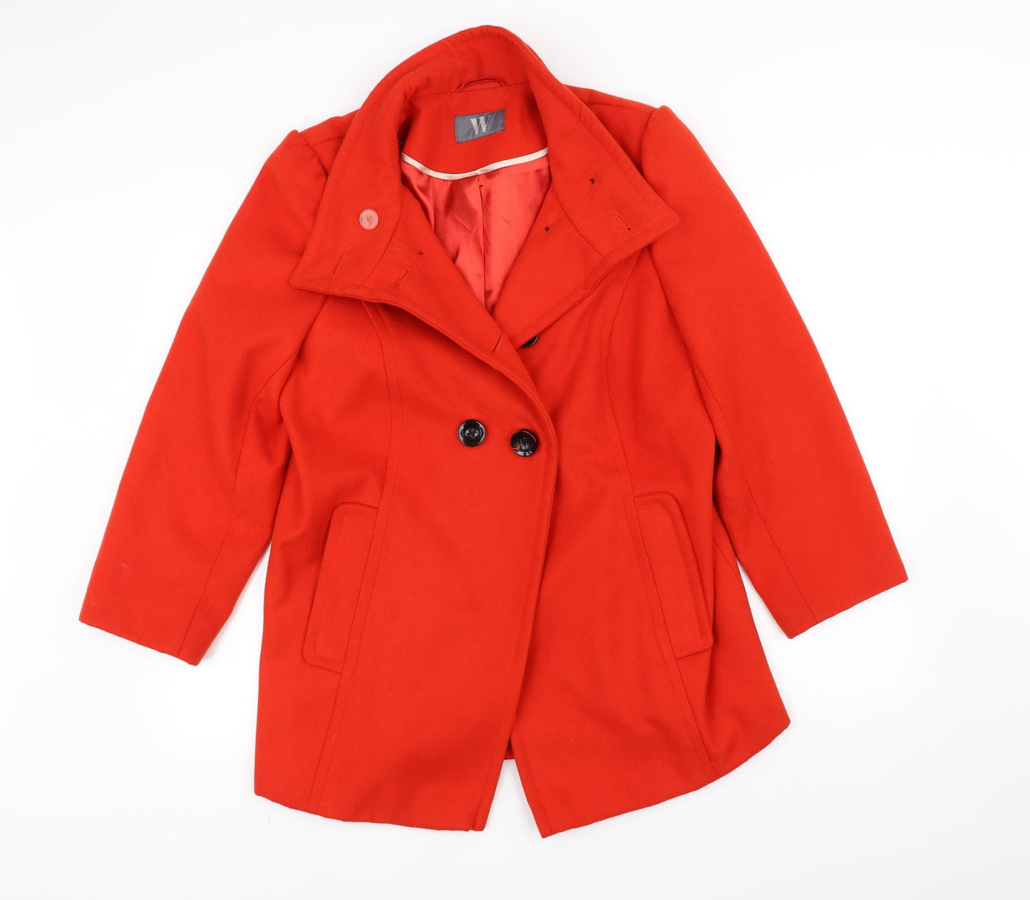 BHS Womens Red   Overcoat Coat Size 14