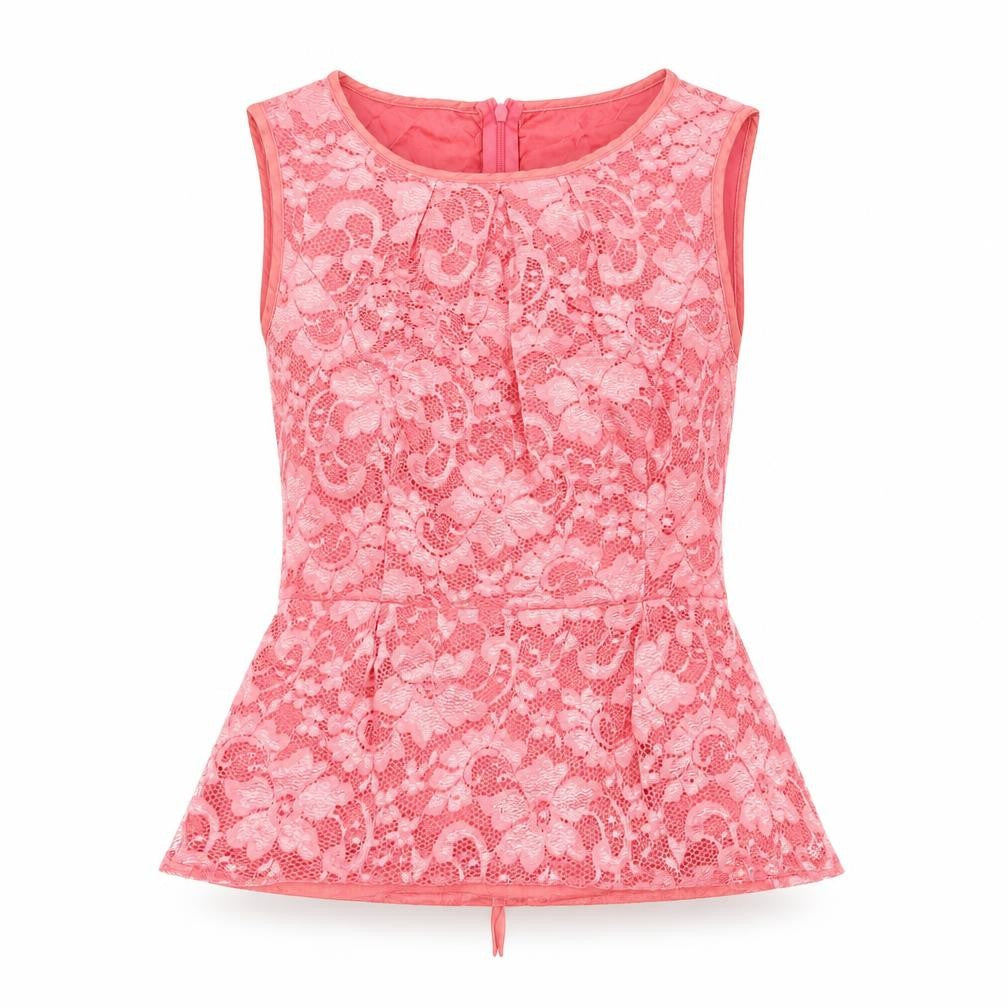 Front view of Awear women’s pink floral basic tank, size UK 8