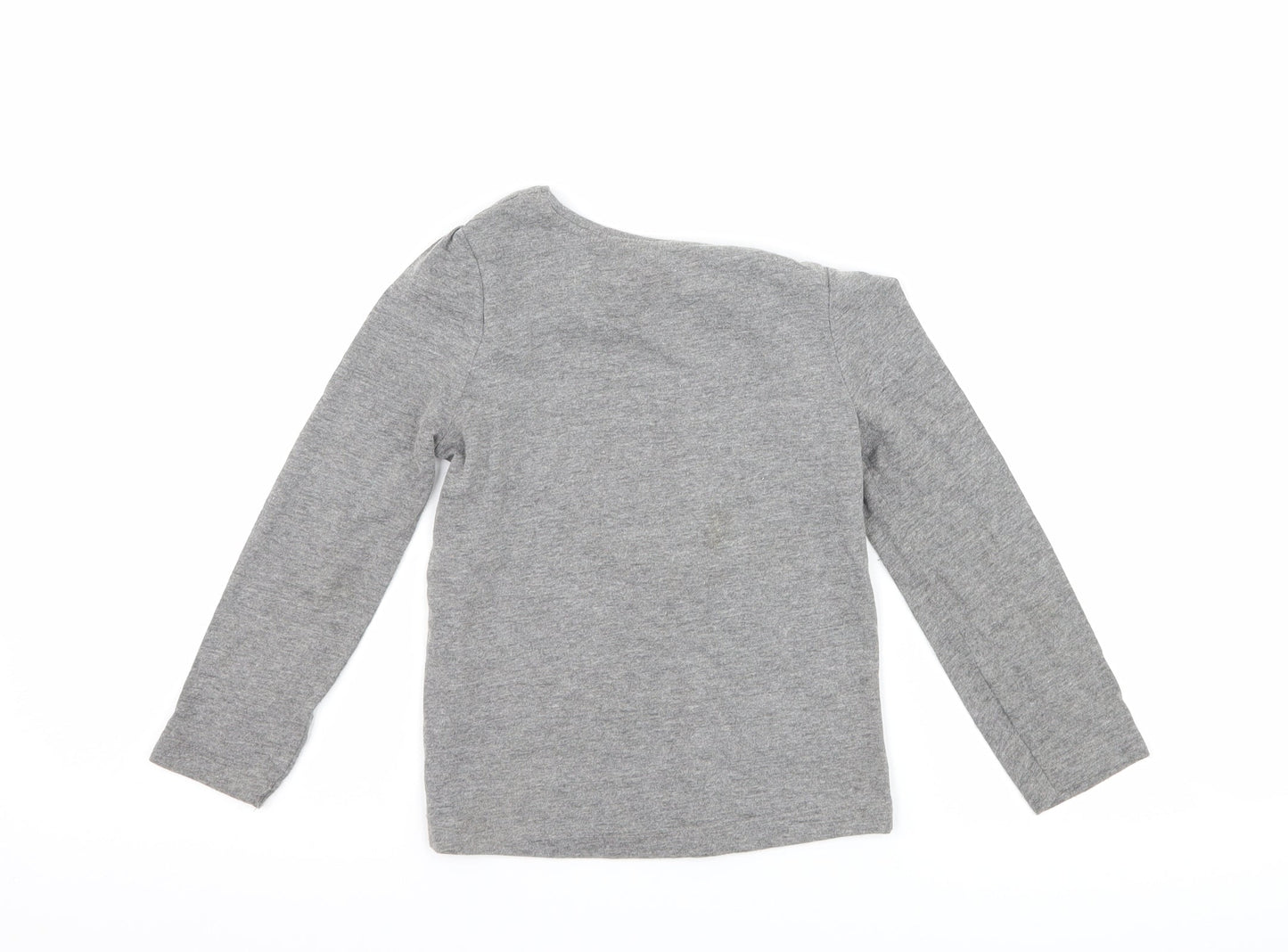Primark Girls Grey   Basic T-Shirt Size 4-5 Years  - graphic