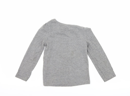 Primark Girls Grey   Basic T-Shirt Size 4-5 Years  - graphic