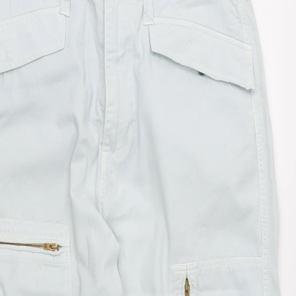 NEXT Womens White   Cargo Trousers Size 30 in L21 in
