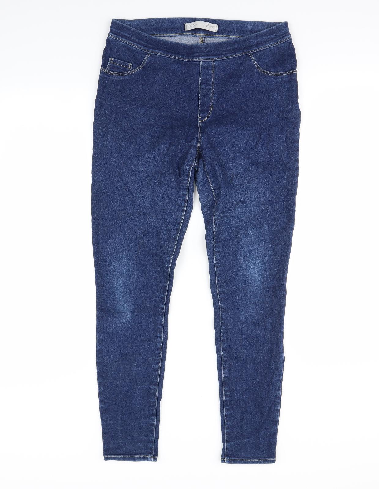 George Womens Blue   Jegging Trousers Size 10 L29 in