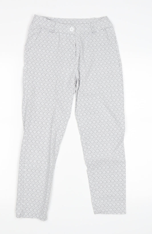 Preworn Womens Grey Paisley  Capri Trousers Size M L22 in