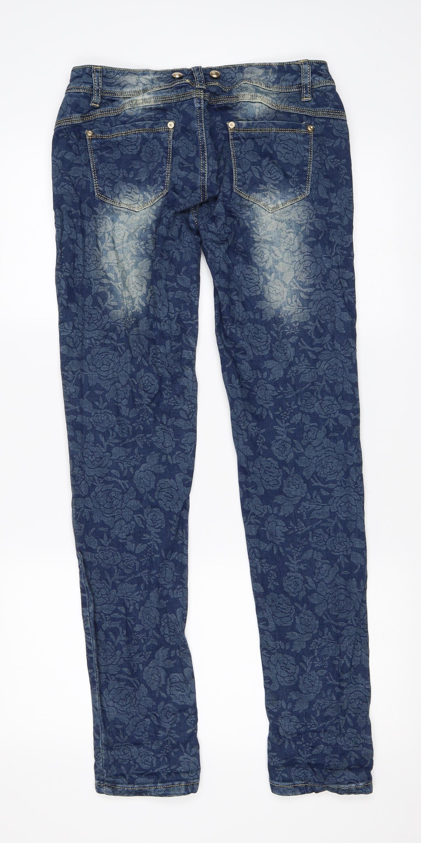 Monday Premium Womens Blue Floral  Skinny Jeans Size 30 in L32 in