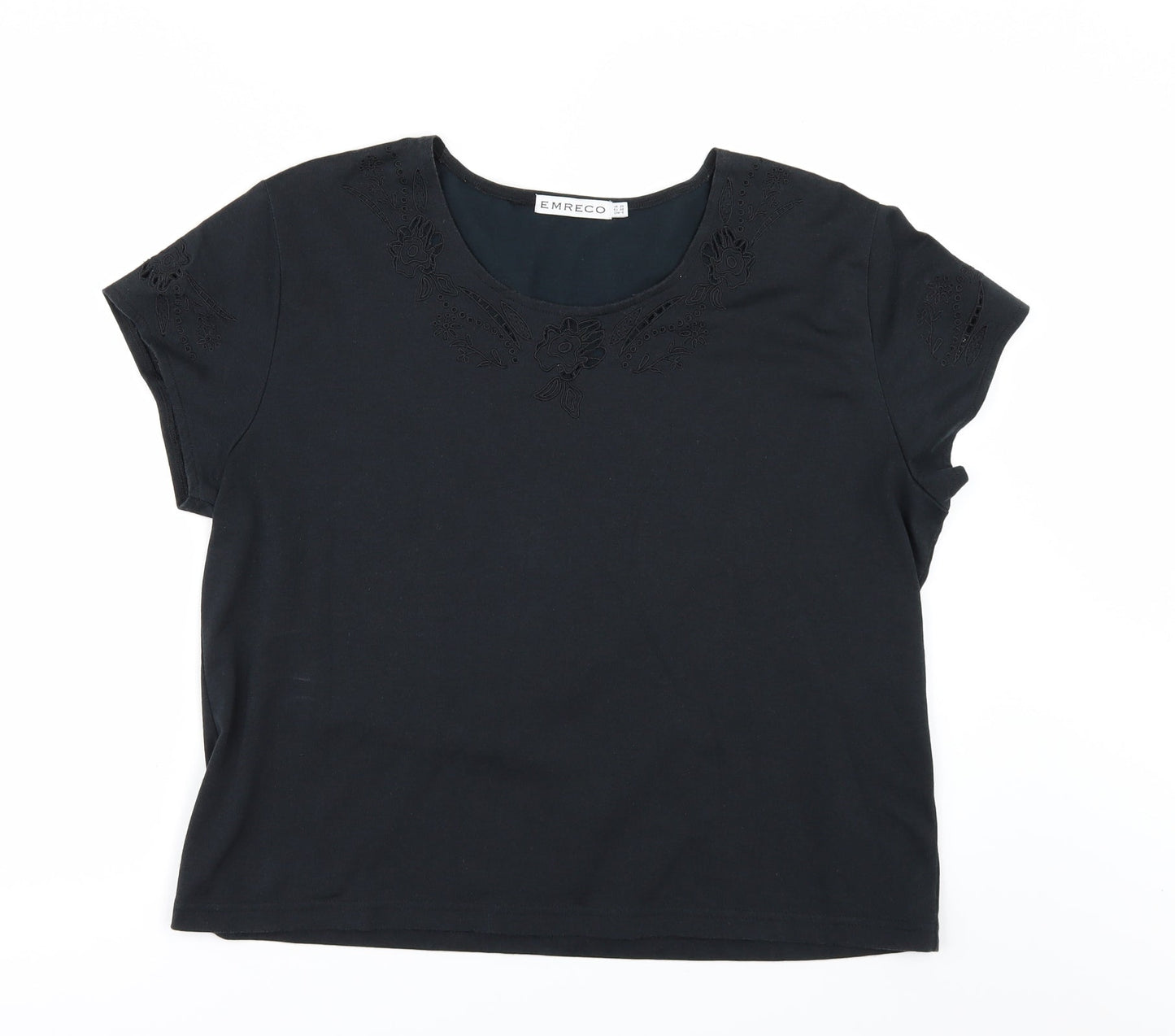 Emerco Womens Black   Basic T-Shirt Size 20