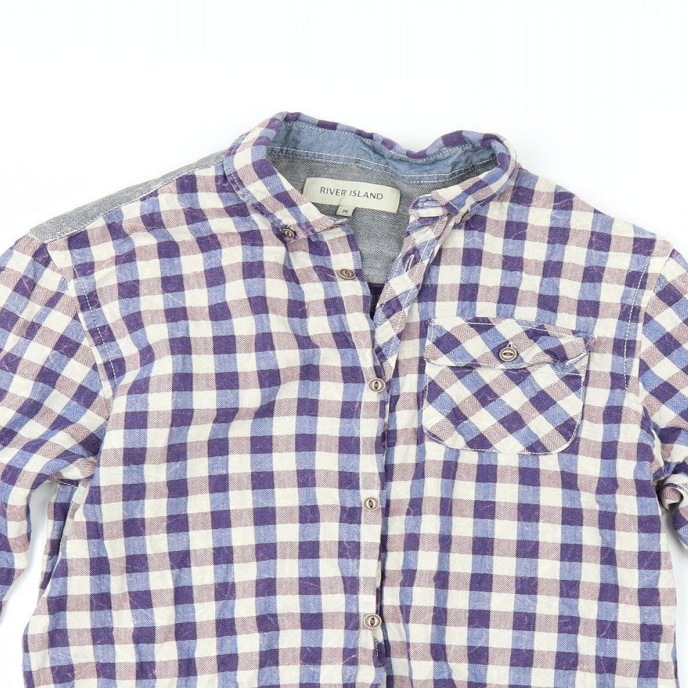 River Island Mens Multicoloured Check   Button-Up Size M