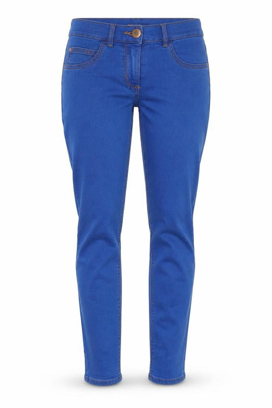 Front view of George women’s blue denim skinny jeans, size S, 33-inch leg