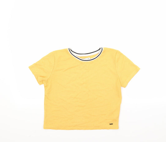 Hollister Womens Yellow   Cropped Polo Size XS