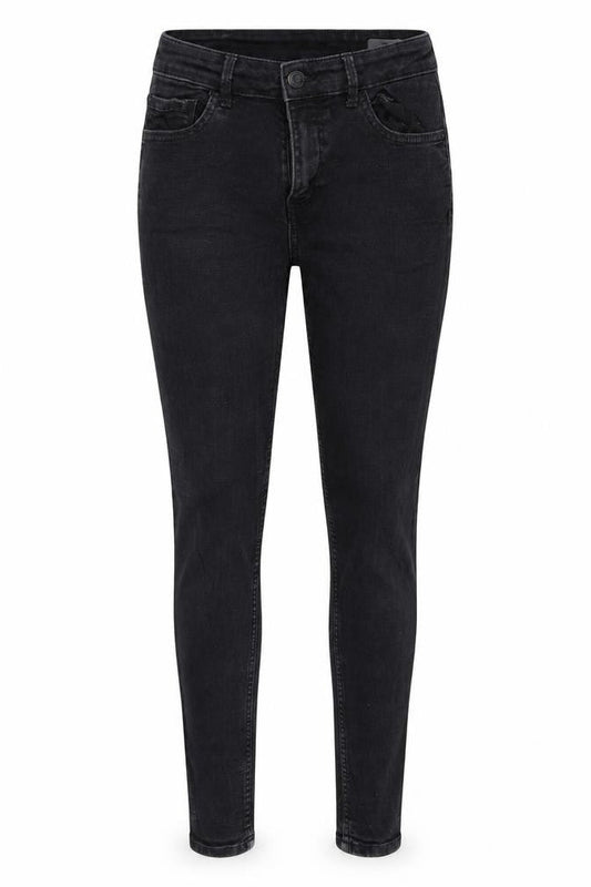Front view of Marks & Spencer women’s black denim skinny jeans, size UK 10, 27-inch leg