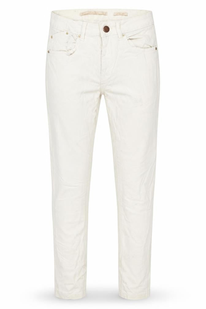 Front view of women’s ivory skinny jeans, size UK 34, 26-inch leg