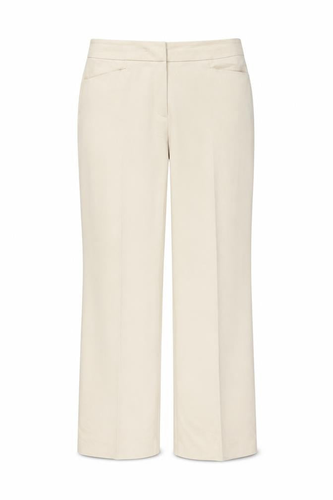 Front view of Apricot women’s beige trousers, size UK 30, in, 29-inch leg