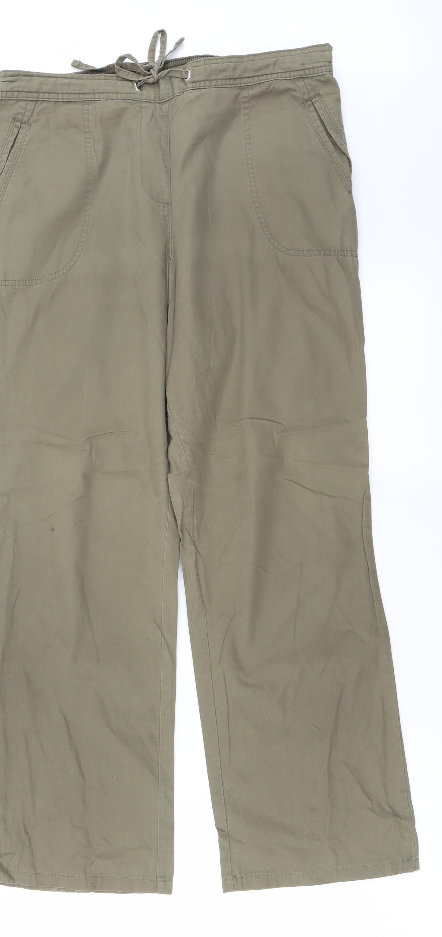 Marks and Spencer Womens Green   Trousers  Size 14 L25 in