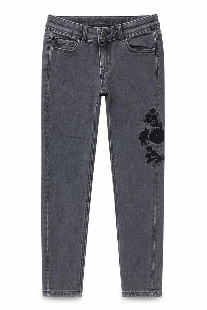 Front view of Preworn girls’ grey skinny jeans, size 10, years