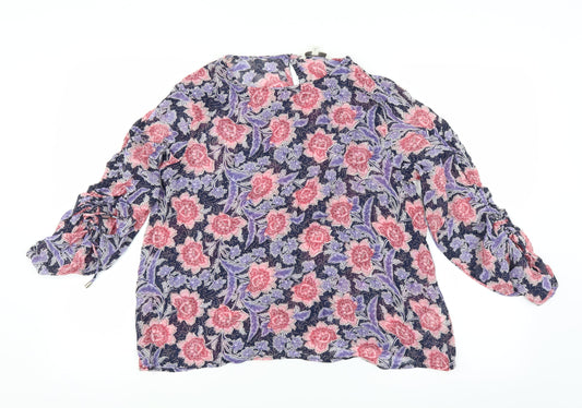 NEXT Womens Purple Floral  Basic Blouse Size 12