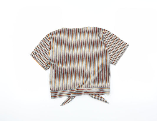 Pull & Bear Womens Multicoloured Striped  Shrug Jumper Size S