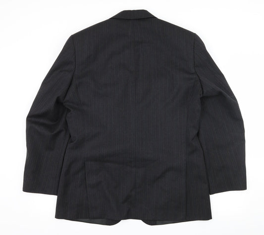 Preworn Mens Grey Striped  Jacket Suit Jacket Size L
