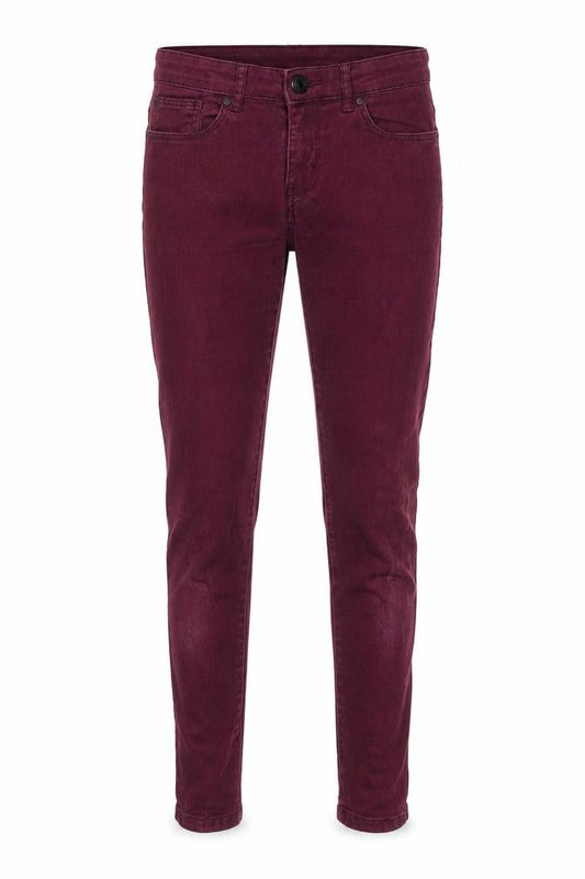Front view of ESMARA women’s purple denim skinny jeans, size UK 10, 29-inch leg