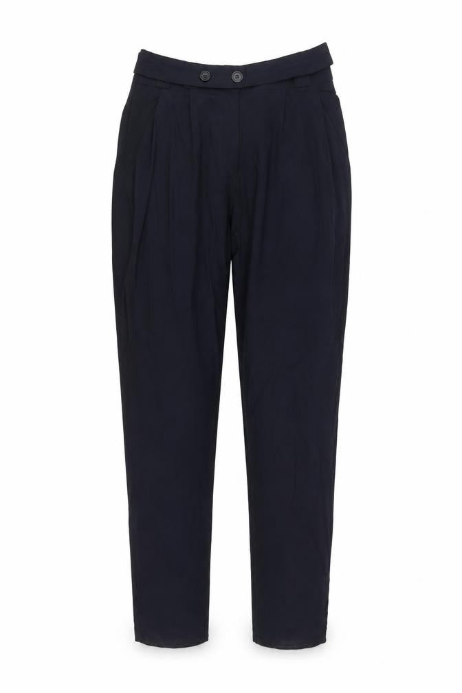 Front view of Topshop women’s blue trousers, size UK 8, 28-inch leg