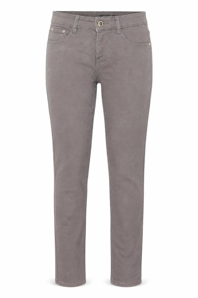 Front view of BS Fashion women’s brown denim skinny jeans, size UK 30, in, 31-inch leg