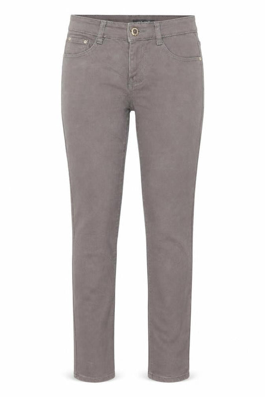 Front view of BS Fashion women’s brown denim skinny jeans, size UK 30, in, 31-inch leg