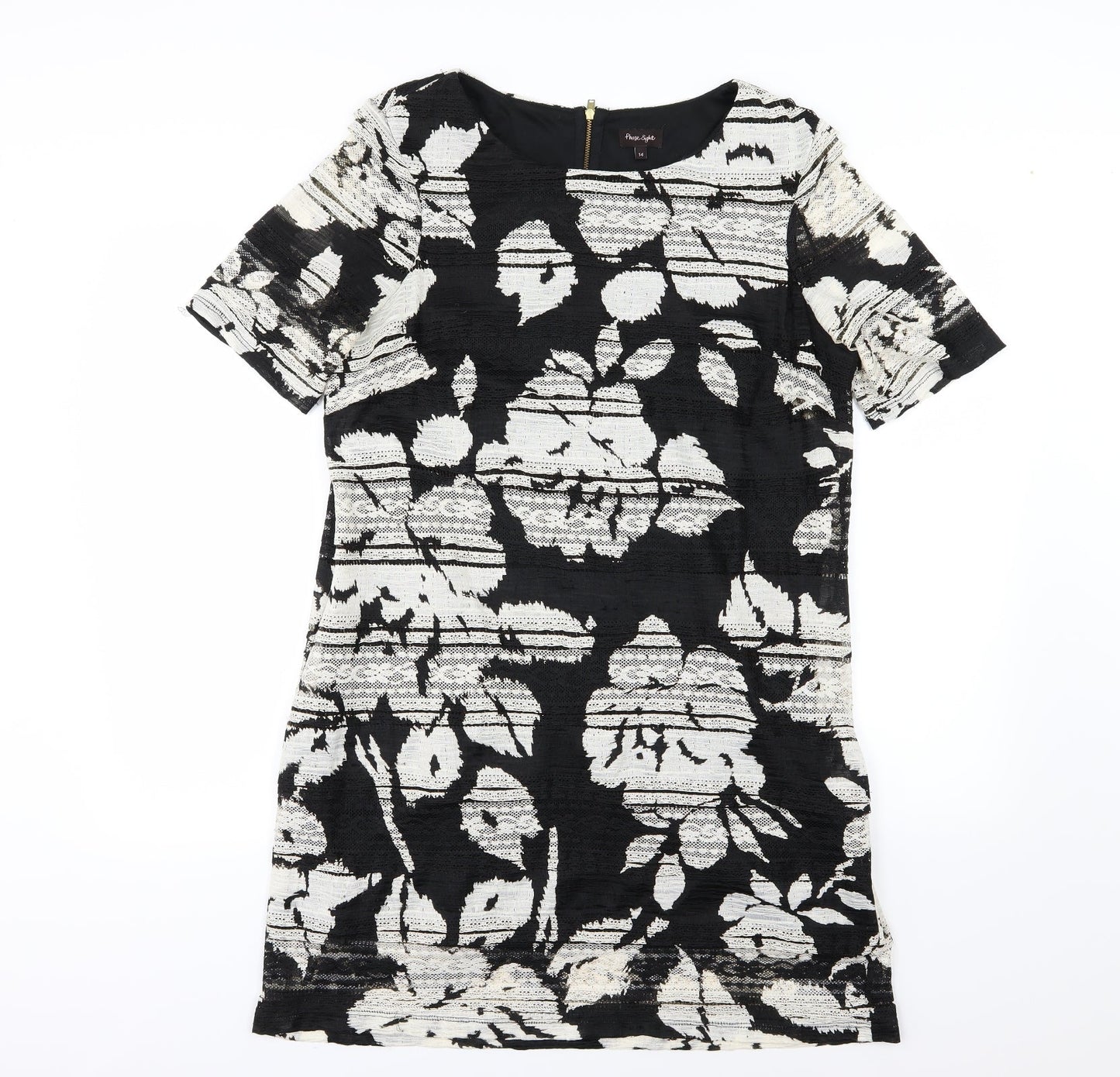 Phase Eight Womens Black Floral  A-Line  Size 14