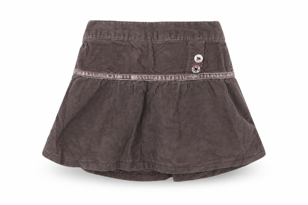 Front view of Cherokee girls’ brown corduroy a-line skirt, size 3-4, years