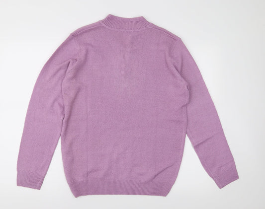 Charmance Womens Purple  Knit Pullover Jumper Size 10