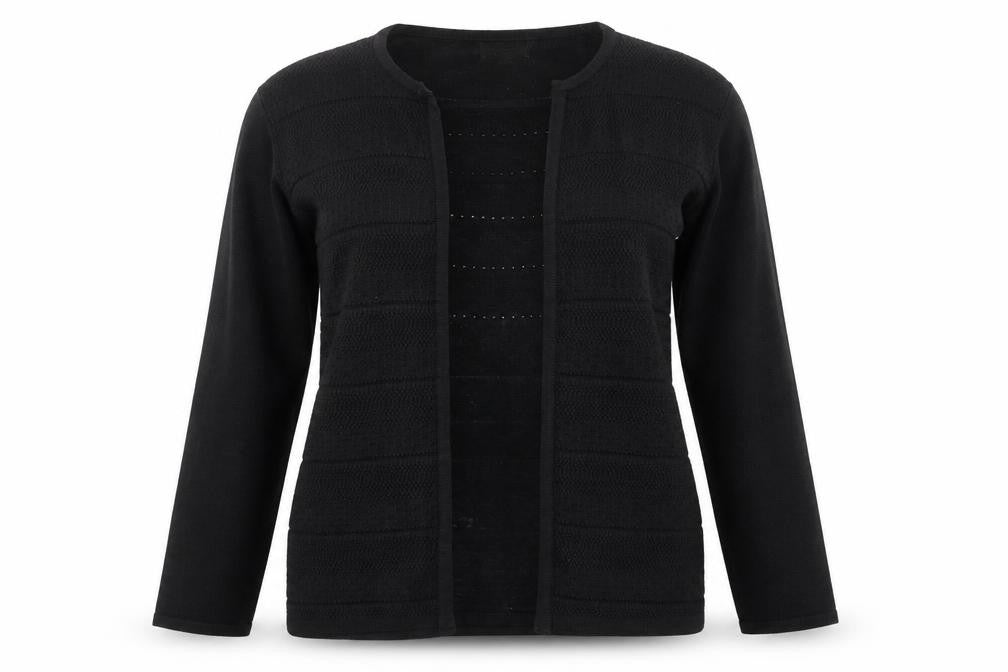 Front view of Reflect women’s black knit jumper, size L