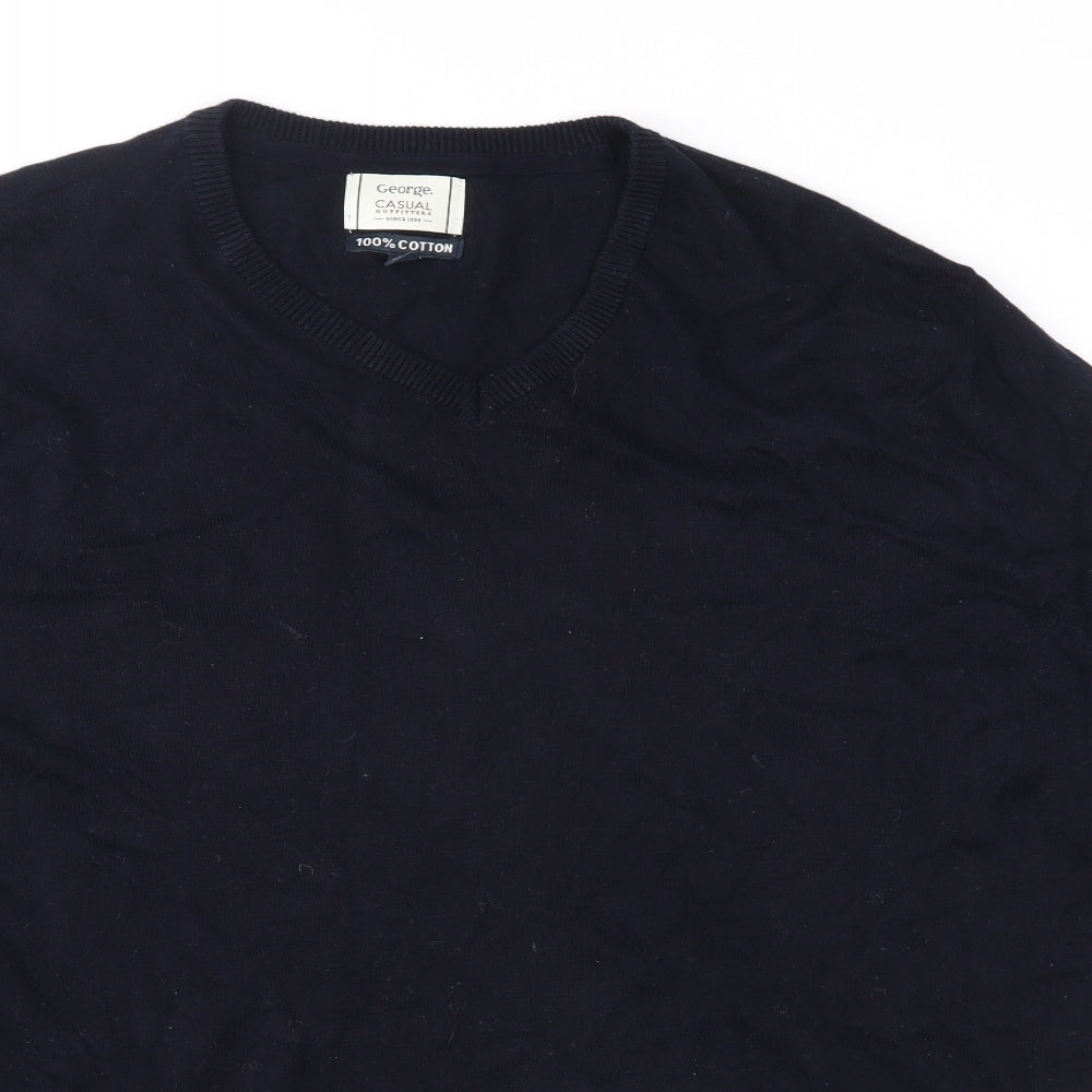 George Mens Blue  Knit Pullover Jumper Size L