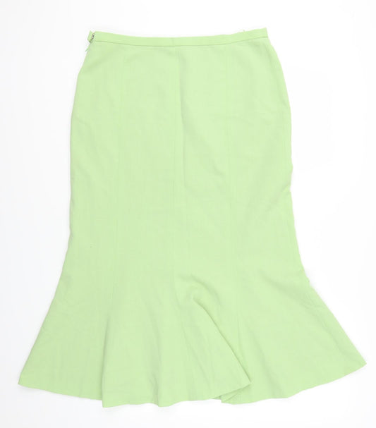 Preworn Womens Green   Trumpet Skirt Size 34 in