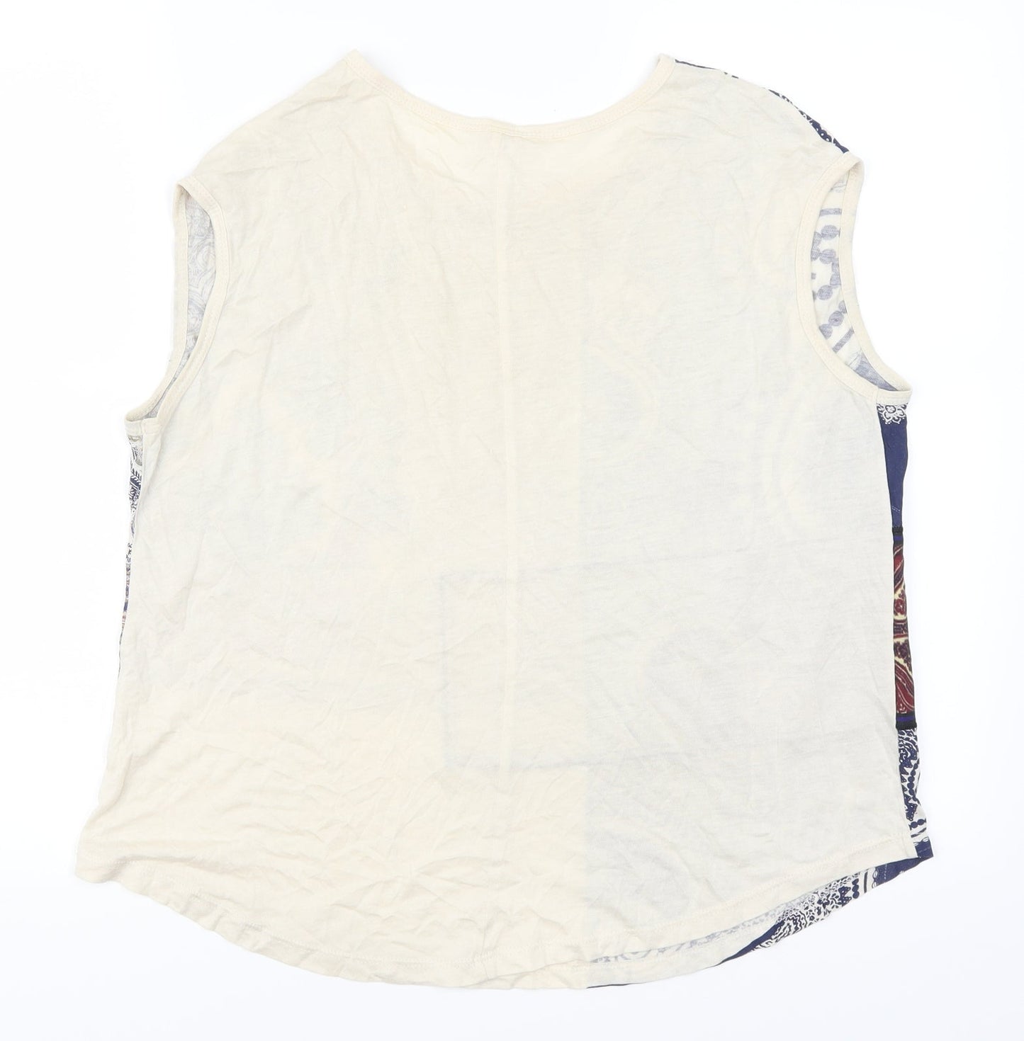 Stradivarius Womens Beige Geometric  Basic T-Shirt Size S
