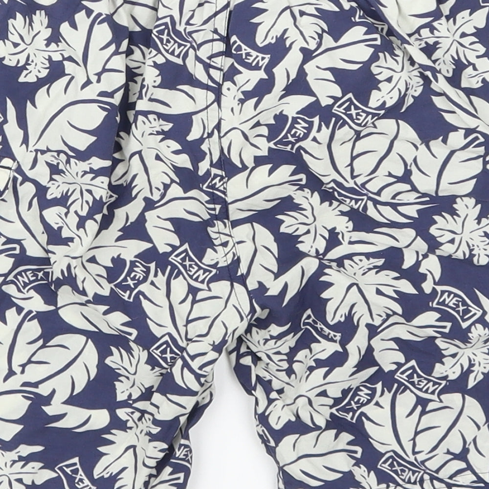 NEXT Girls Blue Floral  Paperbag Shorts Size 5-6 Years - Palm Leaves