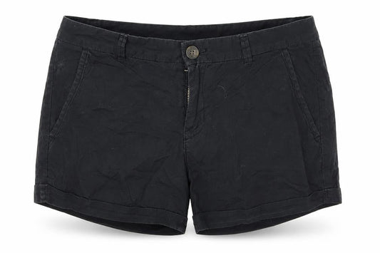 Front view of H&M women’s grey hot pants shorts, size UK 6