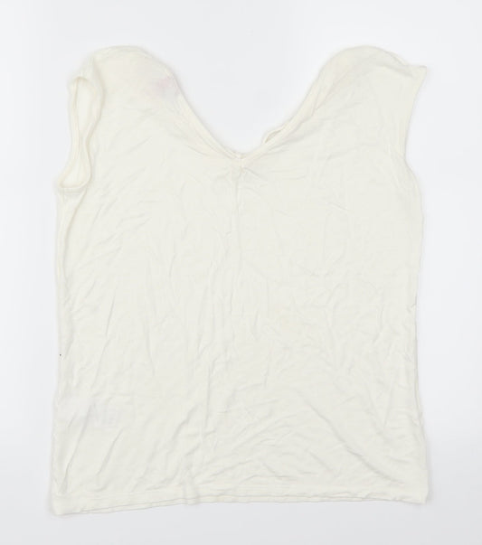 S. Oliver Womens White   Basic T-Shirt Size 10