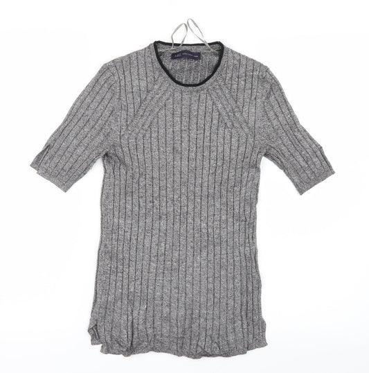 Marks and Spencer Womens Grey  Knit Basic T-Shirt Size 8