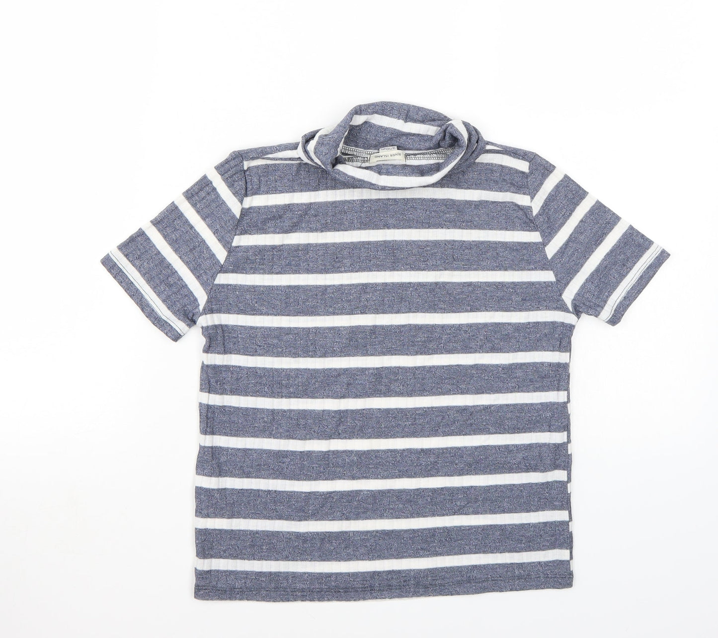 Riverisland Girls Blue Striped  Basic T-Shirt Size 9-10 Years