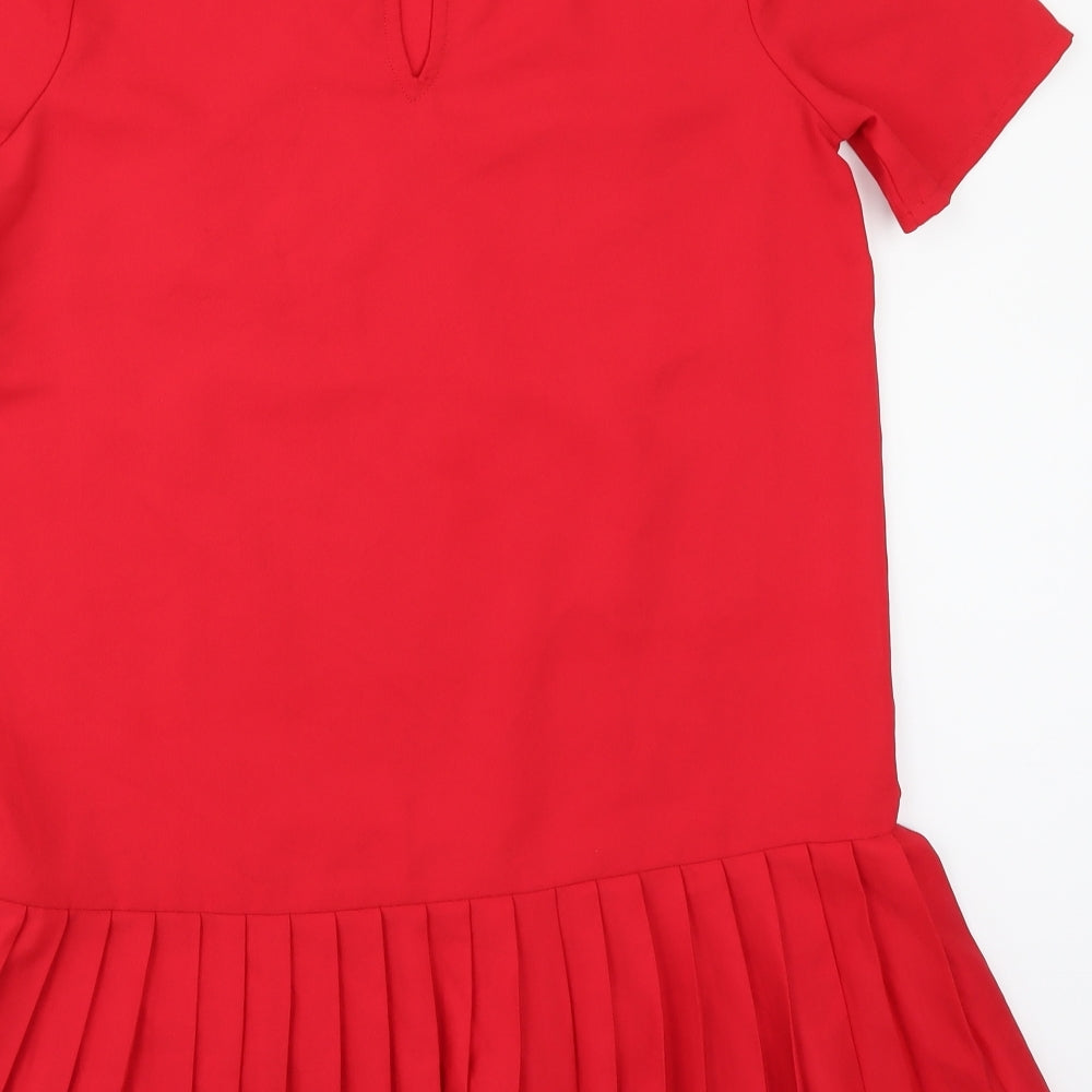 Boohoo Womens Red  Rayon A-Line  Size 10